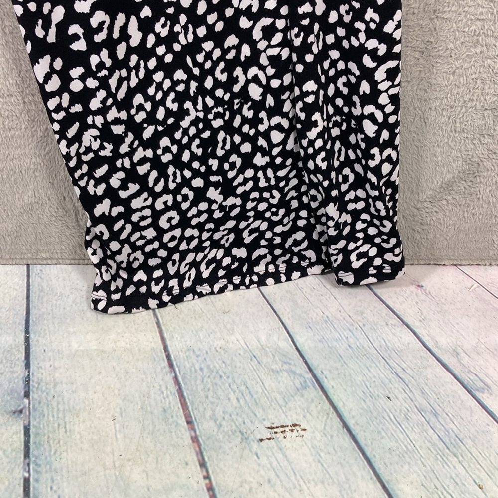 Robert Louis Wide Leg Pant Size M Palazzo Boho Black & White Elastic Waist - Picture 3 of 6